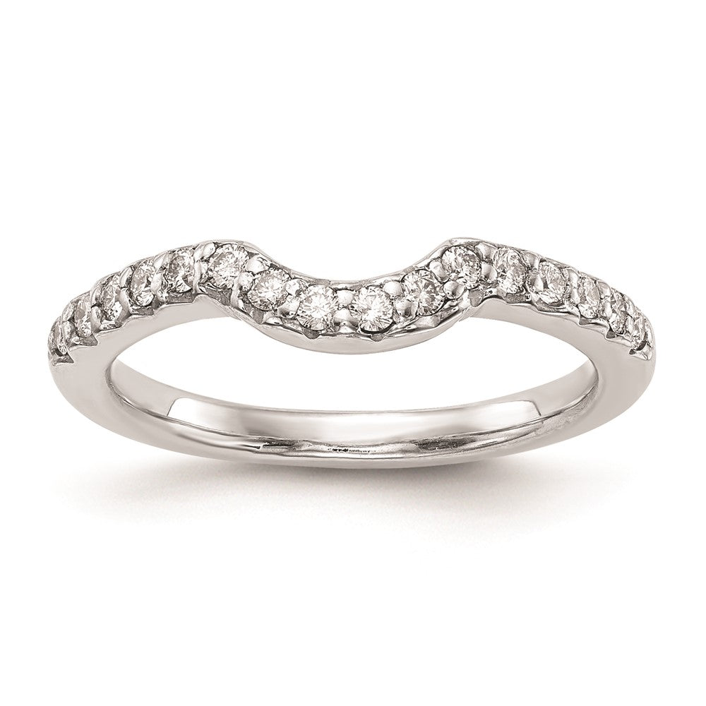 14K Weißgold Ehering mit echten Diamanten