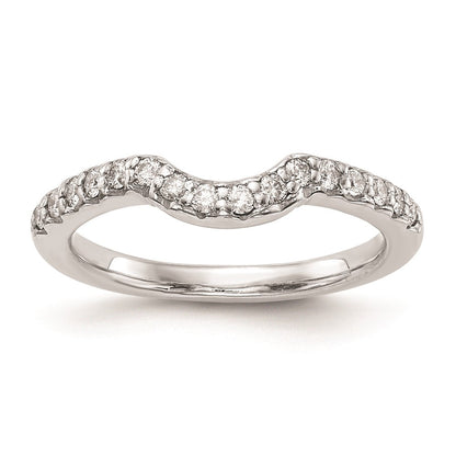 14K Weißgold Ehering mit echten Diamanten