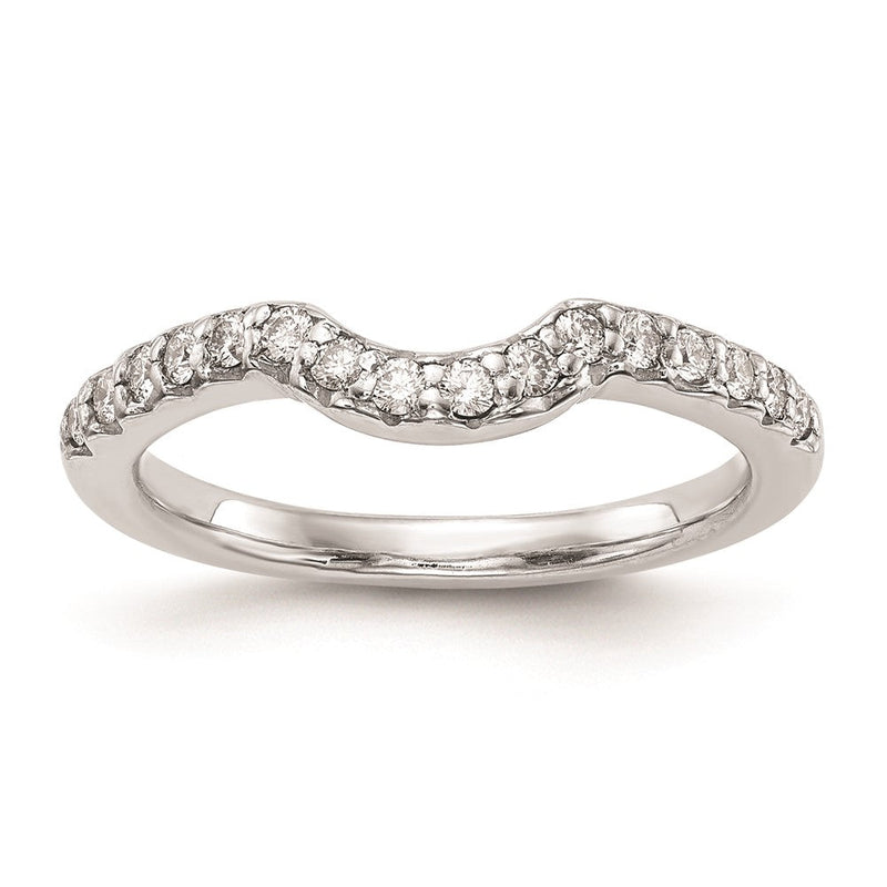 14K Weißgold Ehering mit echten Diamanten