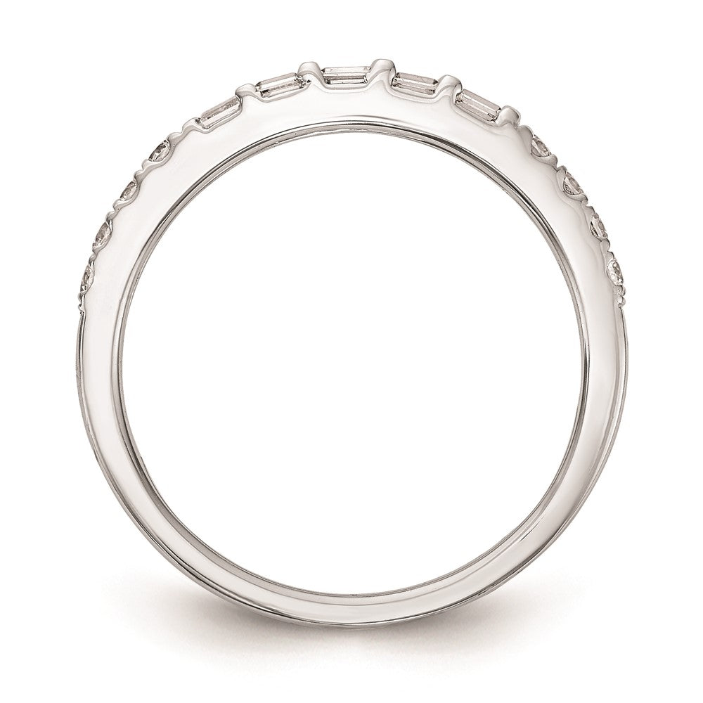 14K Weißgold Ehering mit echten Diamanten