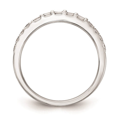 14K Weißgold Ehering mit echten Diamanten