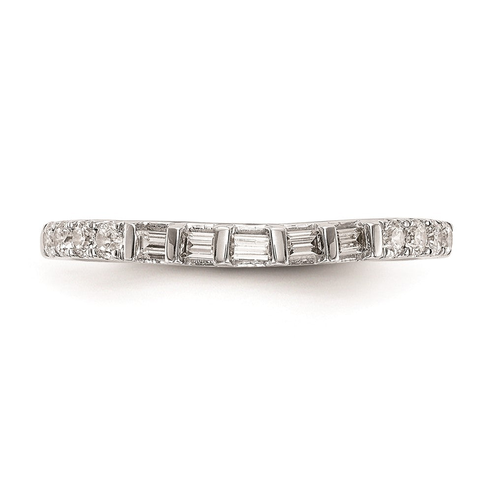 14K Weißgold Ehering mit echten Diamanten