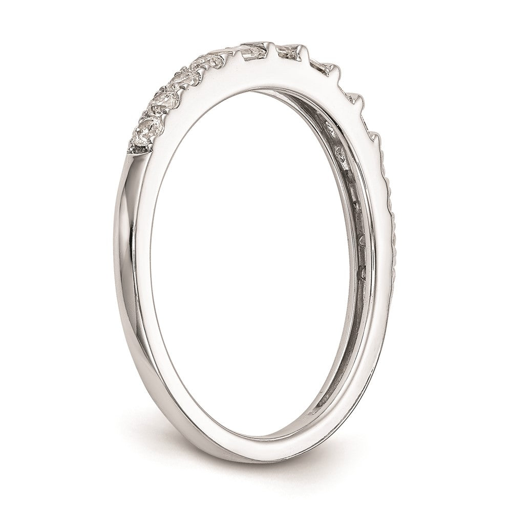 14K Weißgold Ehering mit echten Diamanten