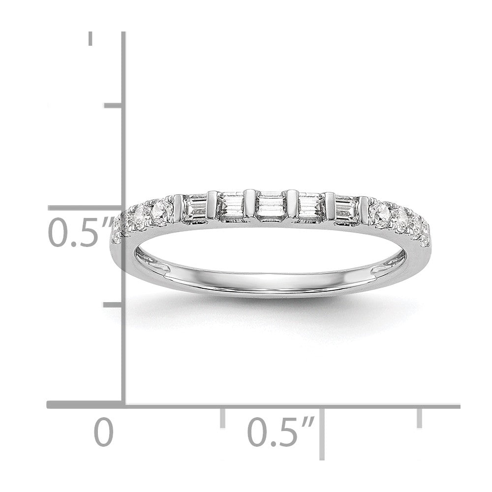 14K Weißgold Ehering mit echten Diamanten