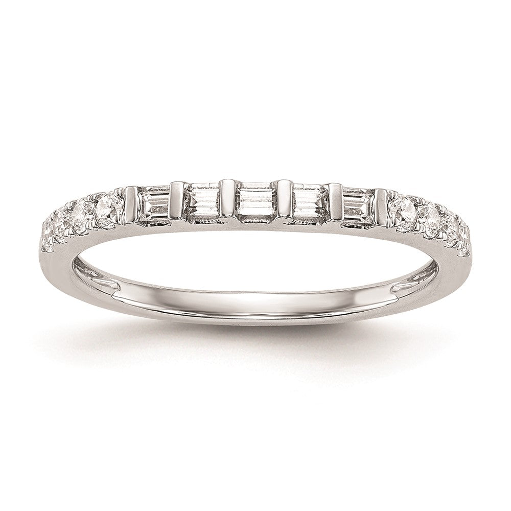14K Weißgold Ehering mit echten Diamanten