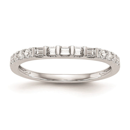 14K Weißgold Ehering mit echten Diamanten