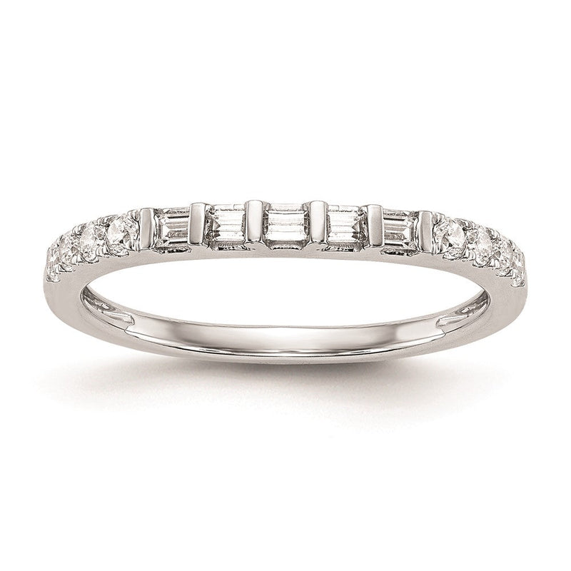 14K Weißgold Ehering mit echten Diamanten