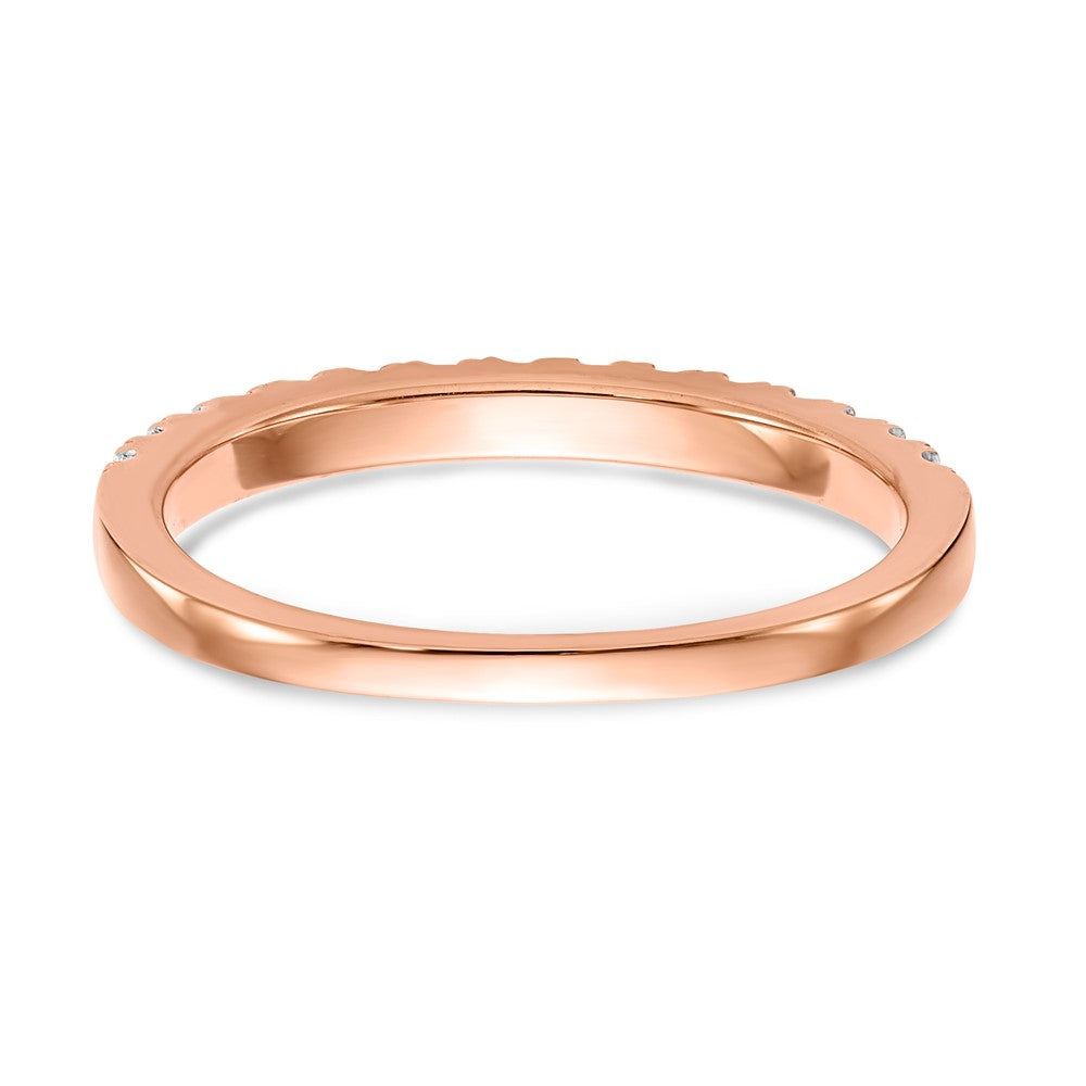 Ehering aus 14K Roségold mit echten Diamanten