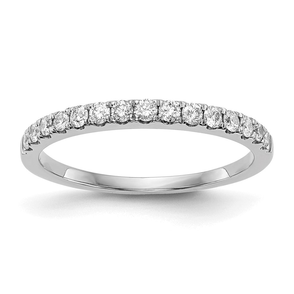 14K Weißgold Ehering mit echten Diamanten