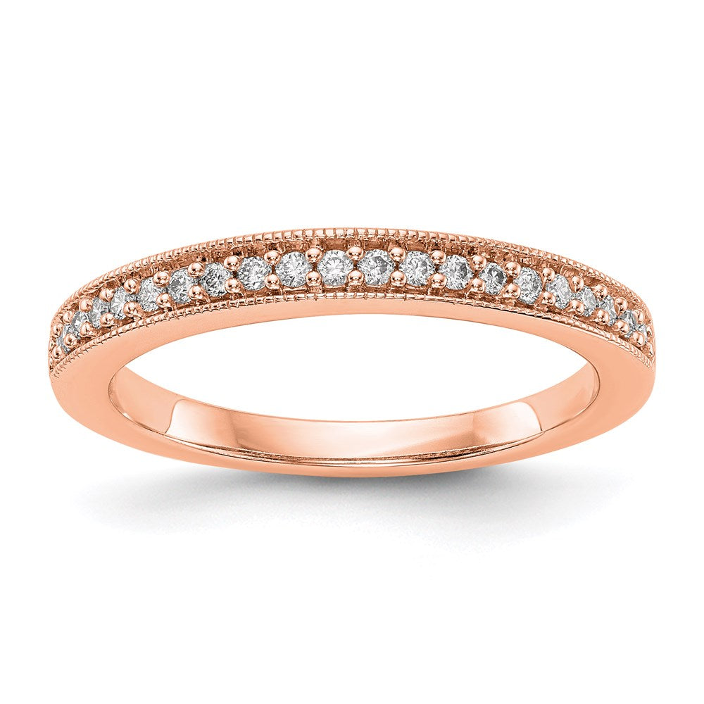 14K Roségold Echtdiamant-Ehering