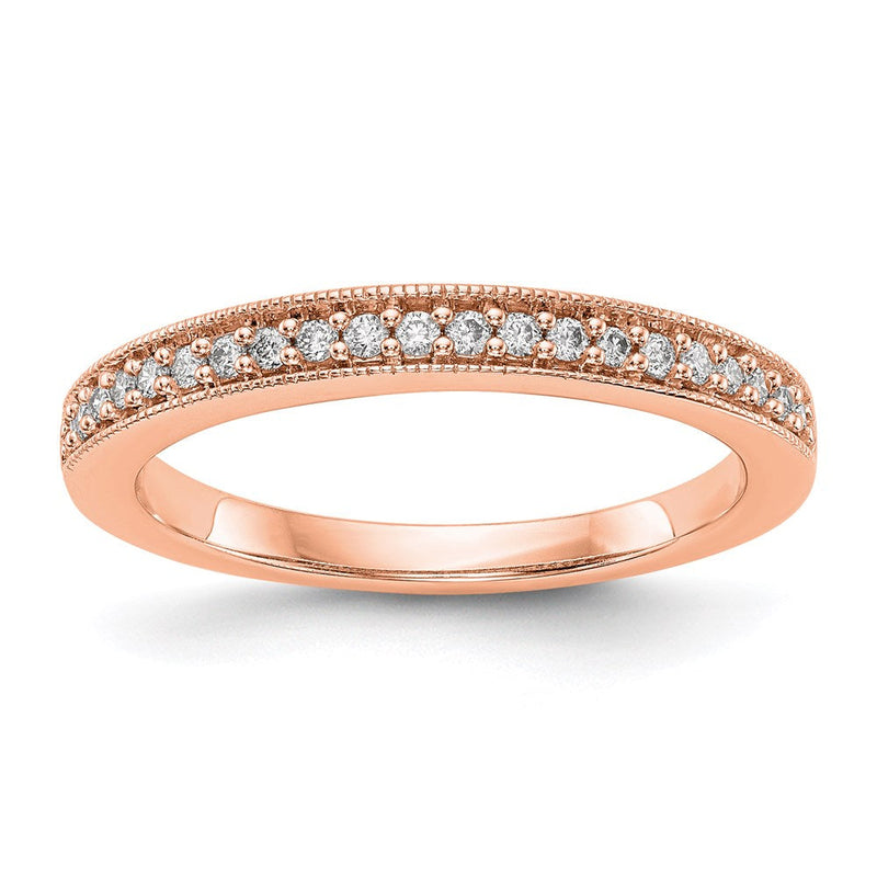 14K Roségold Echtdiamant-Ehering
