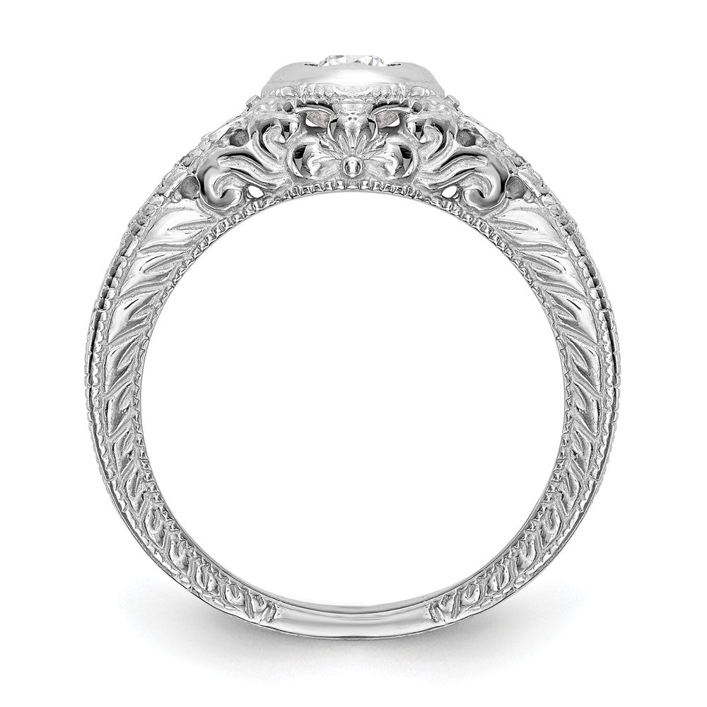 14K Weißgold Verlobungsring mit simuliertem Diamanten