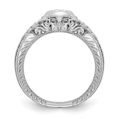14K Weißgold Verlobungsring mit simuliertem Diamanten