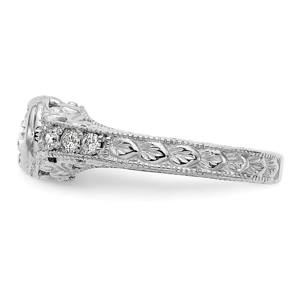 14K Weißgold Verlobungsring mit simuliertem Diamanten