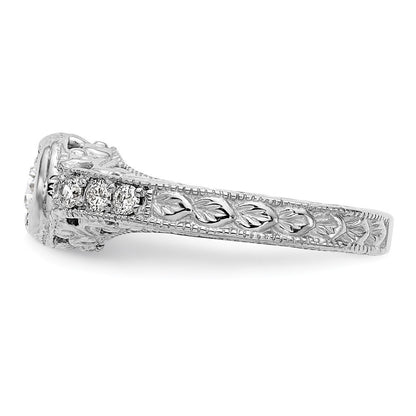 14K Weißgold Verlobungsring mit simuliertem Diamanten