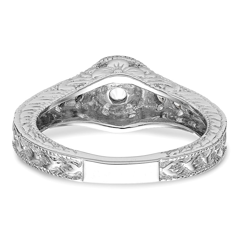 14K Weißgold Verlobungsring mit simuliertem Diamanten