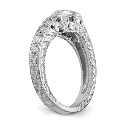 14K Weißgold Verlobungsring mit simuliertem Diamanten