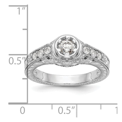 14K Weißgold Verlobungsring mit simuliertem Diamanten