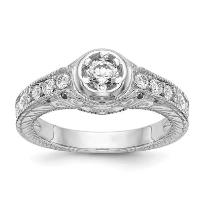 14K Weißgold Verlobungsring mit simuliertem Diamanten