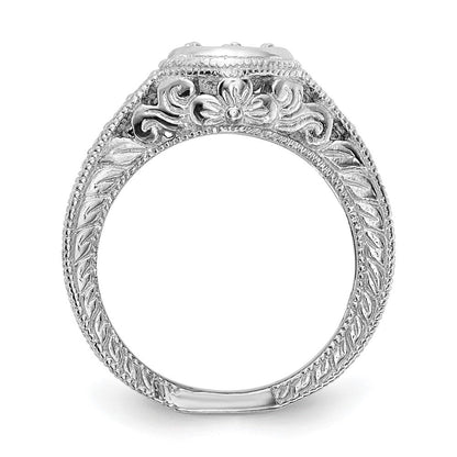 14K Weißgold Verlobungsring mit simulierten Diamanten