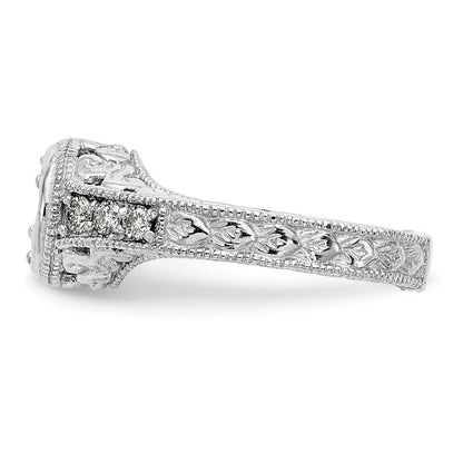 14K Weißgold Verlobungsring mit simulierten Diamanten