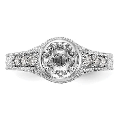 14K Weißgold Verlobungsring mit simulierten Diamanten