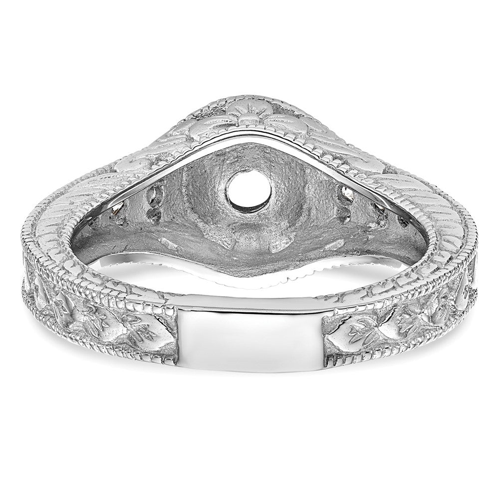 14K Weißgold Verlobungsring mit simulierten Diamanten