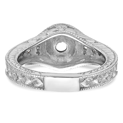 14K Weißgold Verlobungsring mit simulierten Diamanten
