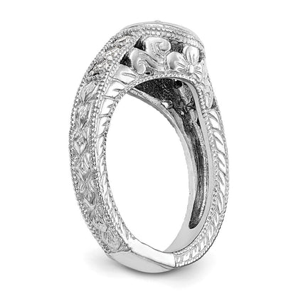 14K Weißgold Verlobungsring mit simulierten Diamanten