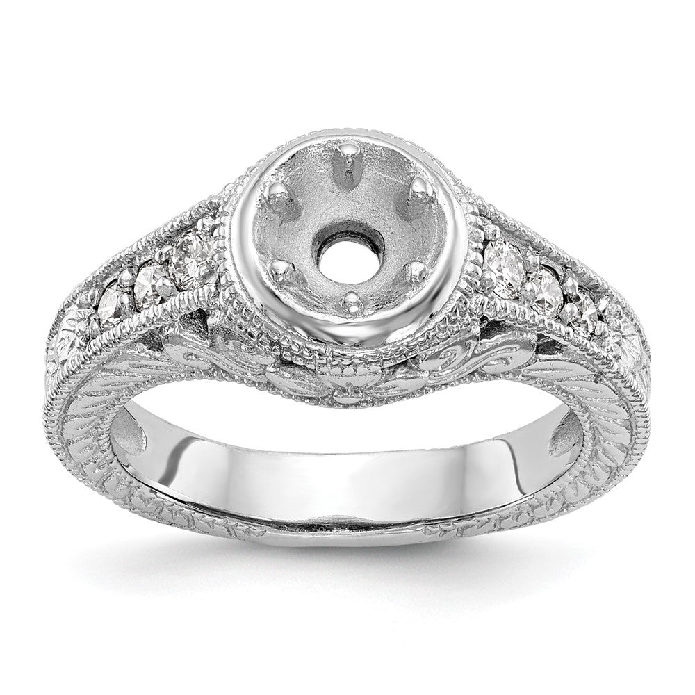 14K Weißgold Verlobungsring mit simulierten Diamanten
