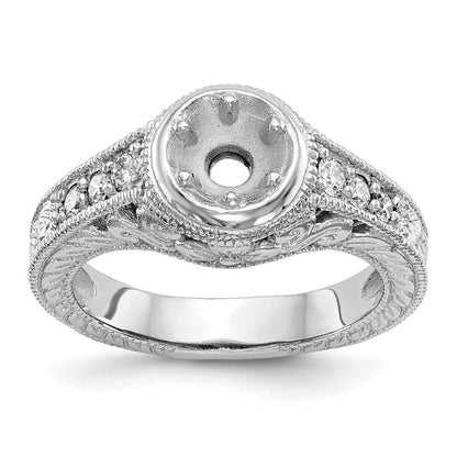 14K Weißgold Verlobungsring mit simulierten Diamanten
