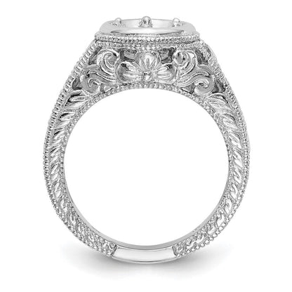 14K Weißgold Verlobungsring mit simulierten Diamanten