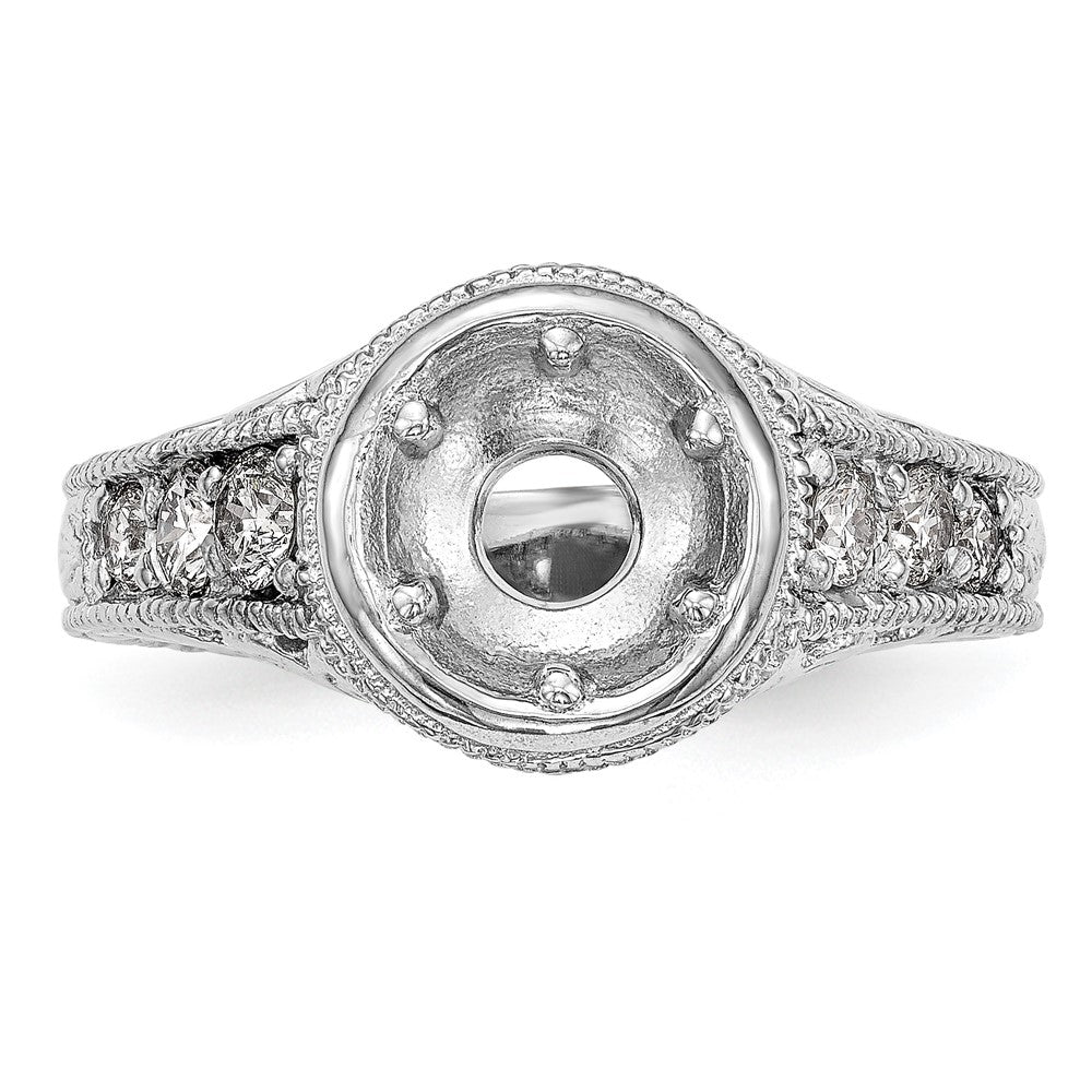 14K Weißgold Verlobungsring mit simulierten Diamanten