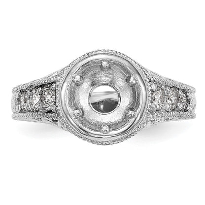14K Weißgold Verlobungsring mit simulierten Diamanten