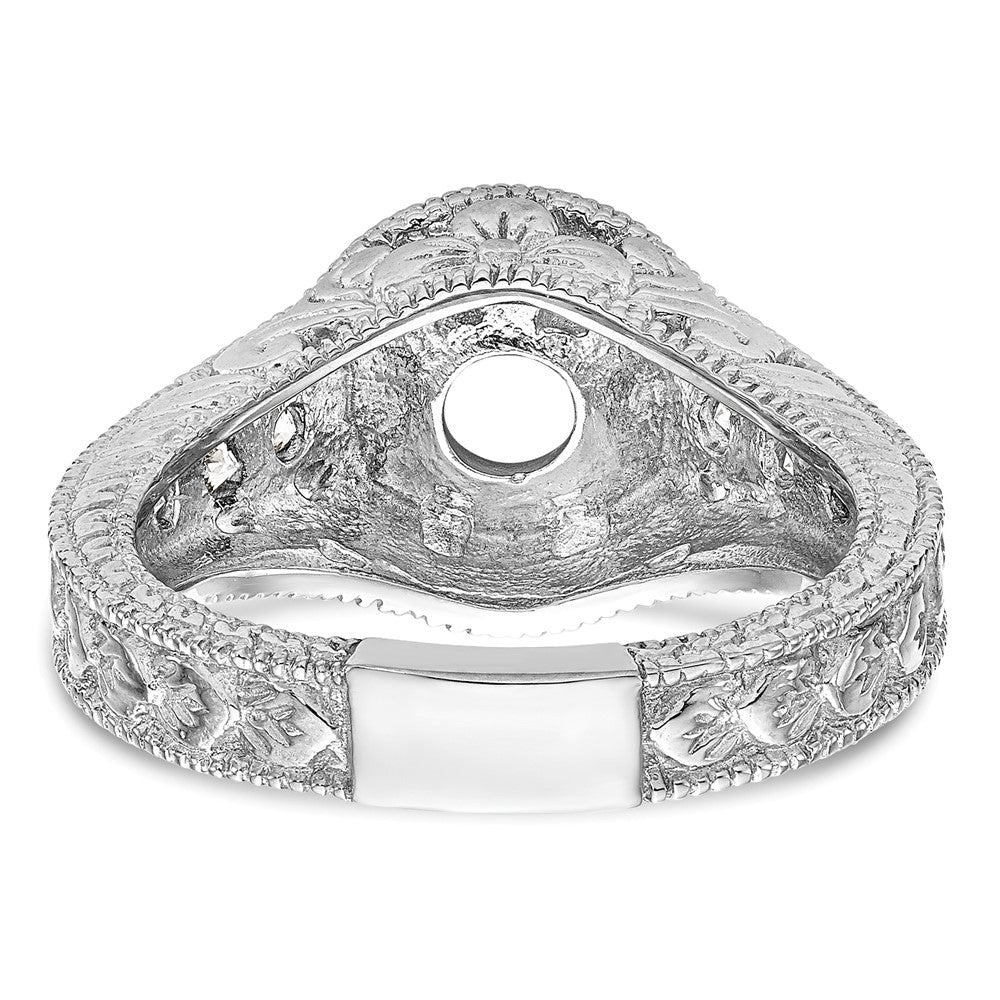 14K Weißgold Verlobungsring mit simulierten Diamanten