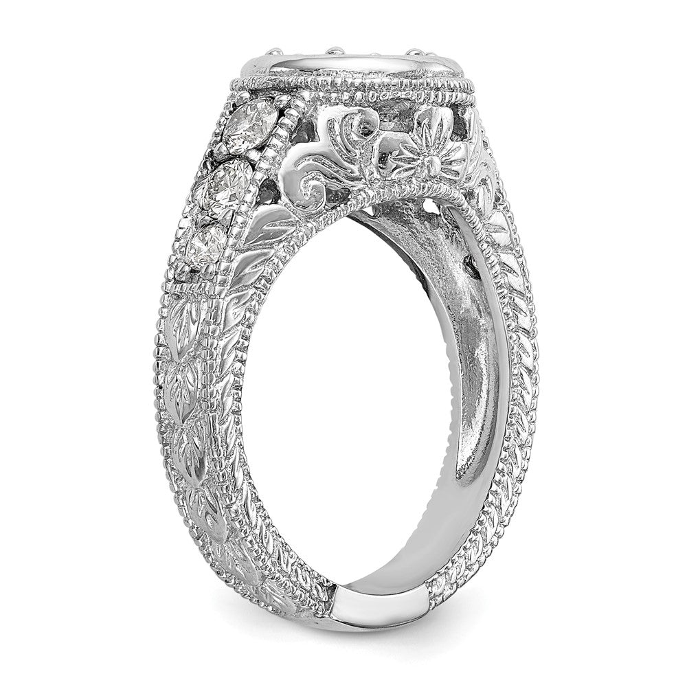 14K Weißgold Verlobungsring mit simulierten Diamanten