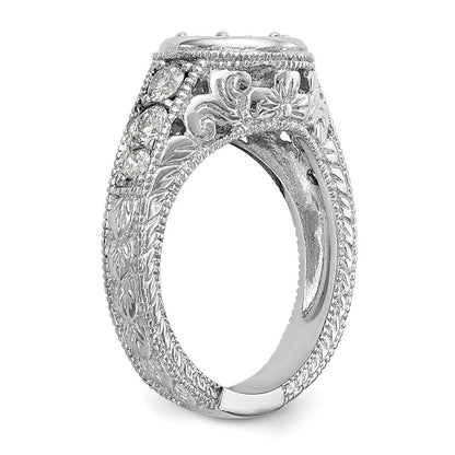 14K Weißgold Verlobungsring mit simulierten Diamanten