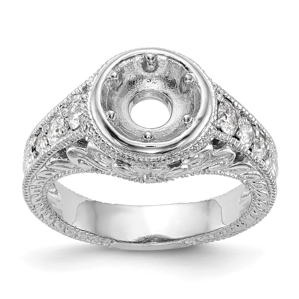 14K Weißgold Verlobungsring mit simulierten Diamanten