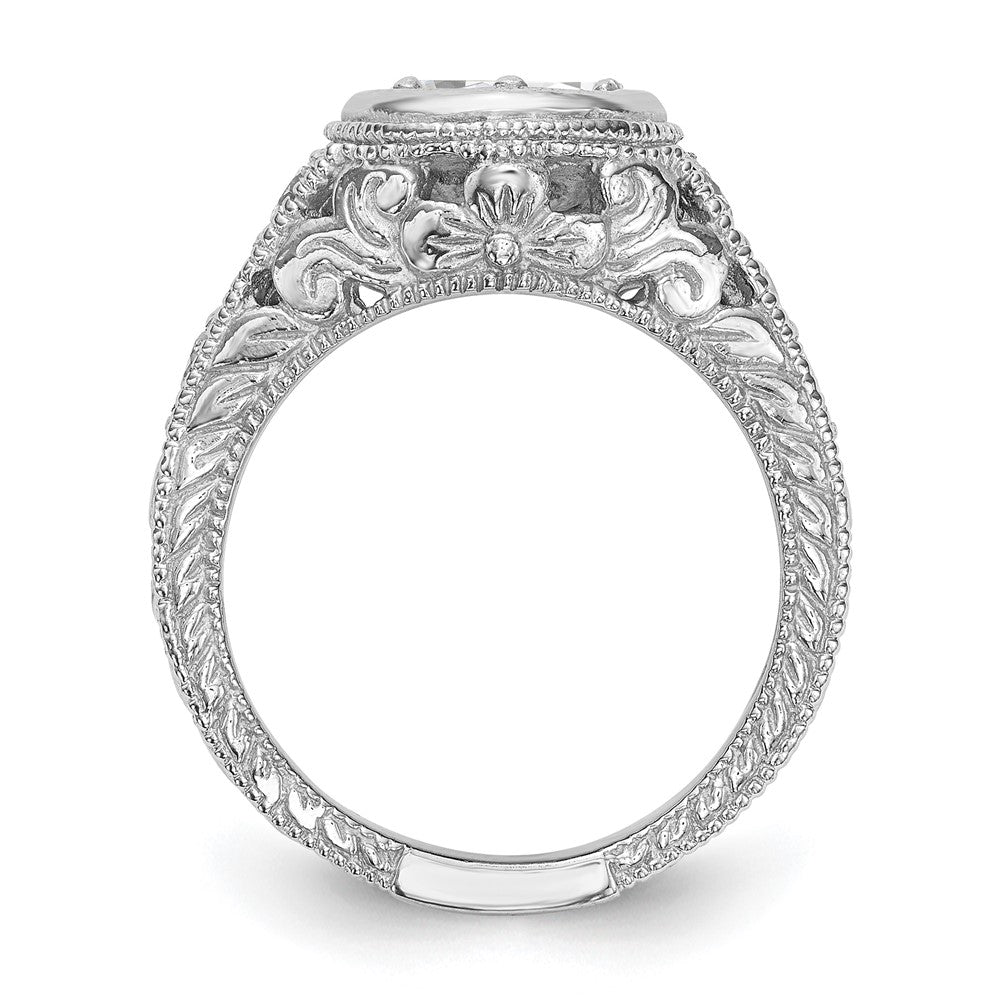 14K Weißgold Verlobungsring mit simuliertem Diamanten