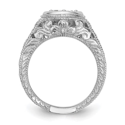 14K Weißgold Verlobungsring mit simuliertem Diamanten