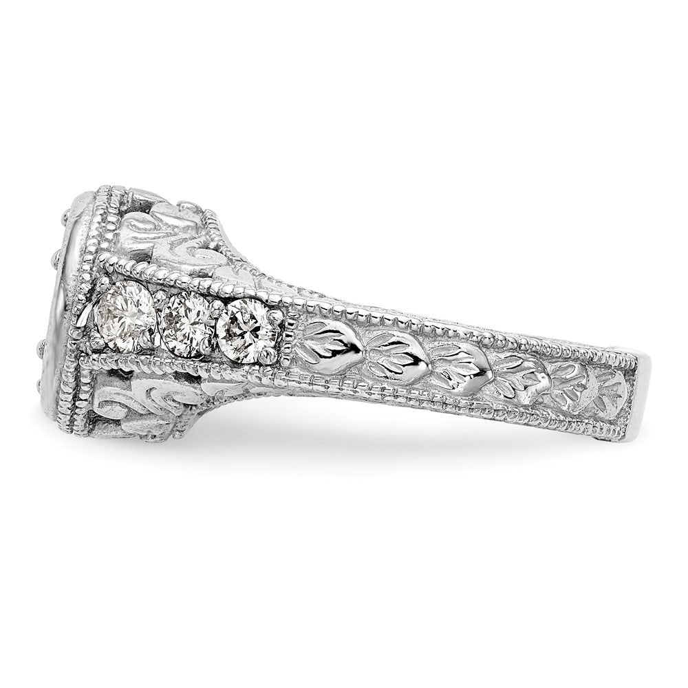 14K Weißgold Verlobungsring mit simuliertem Diamanten