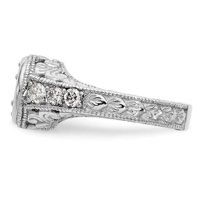 14K Weißgold Verlobungsring mit simuliertem Diamanten