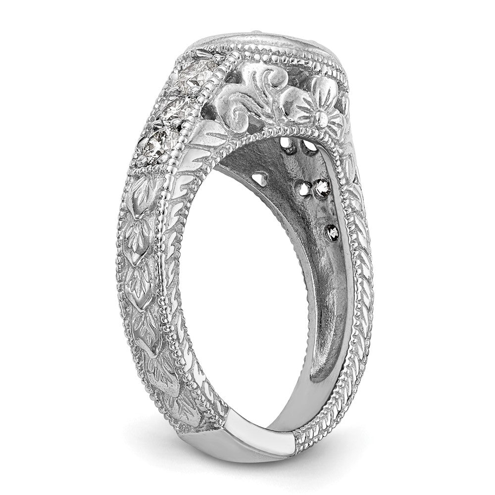 14K Weißgold Verlobungsring mit simuliertem Diamanten