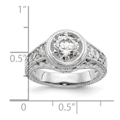 14K Weißgold Verlobungsring mit simuliertem Diamanten