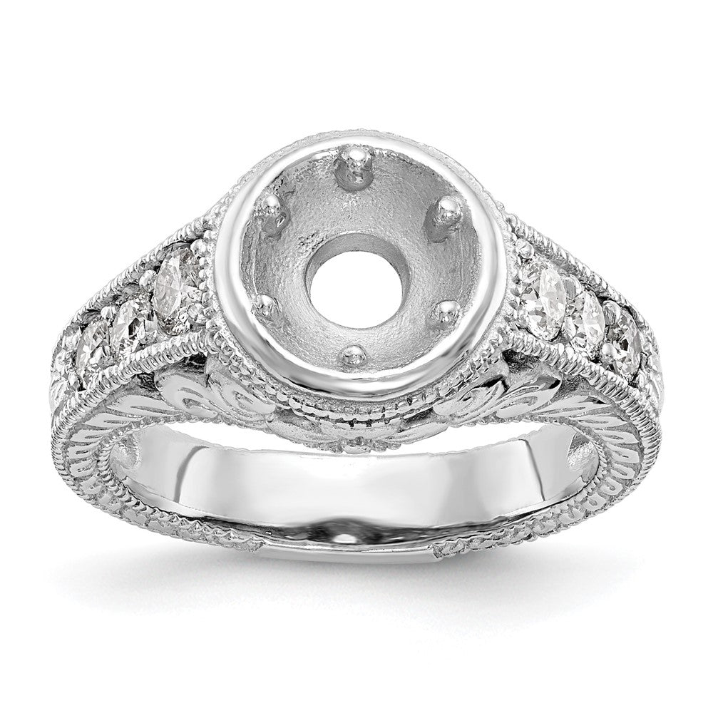 14K Weißgold Verlobungsring mit simuliertem Diamanten
