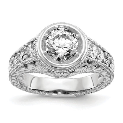 14K Weißgold Verlobungsring mit simuliertem Diamanten