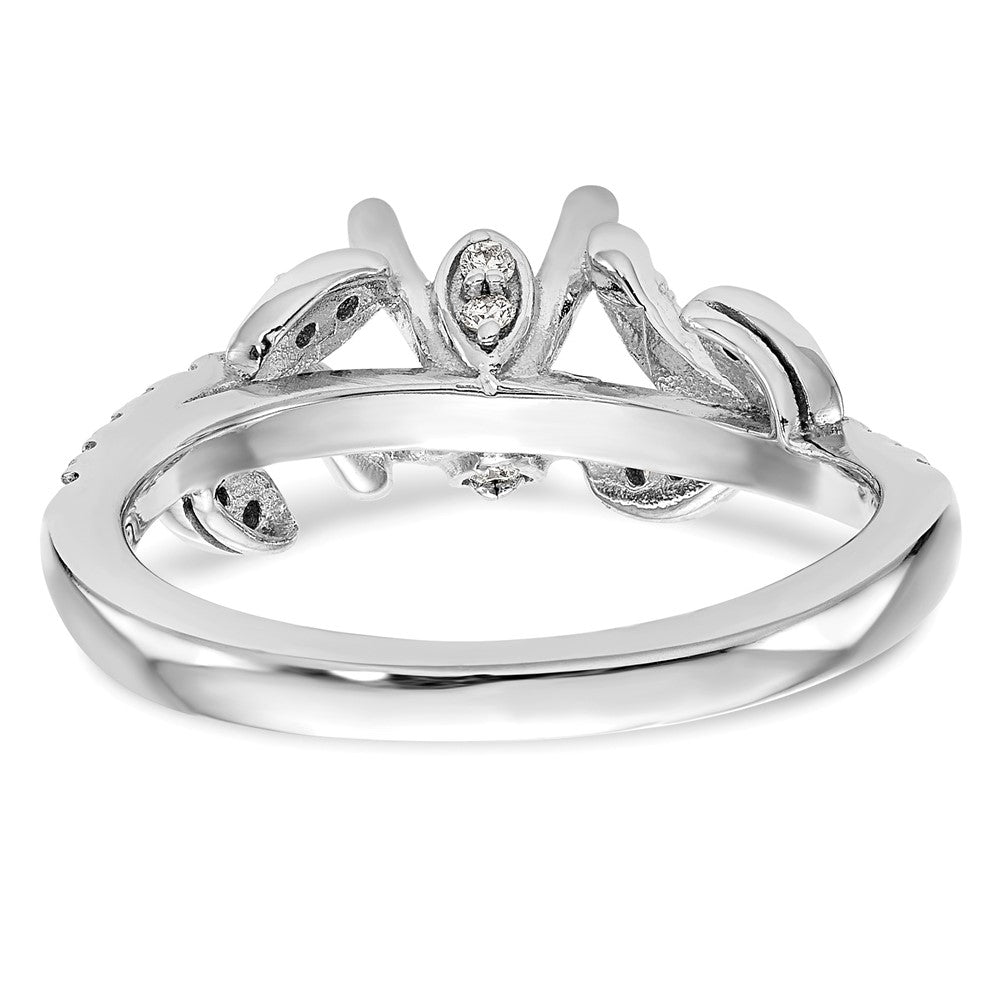14K Weißgold Verlobungsring mit 0,375 ct. laborgezüchteten Diamanten VS/SI+ G+ und 0,75 ct. rundem Mittelstein in Kanalfassung mit gemeinsamer Krappenfassung
