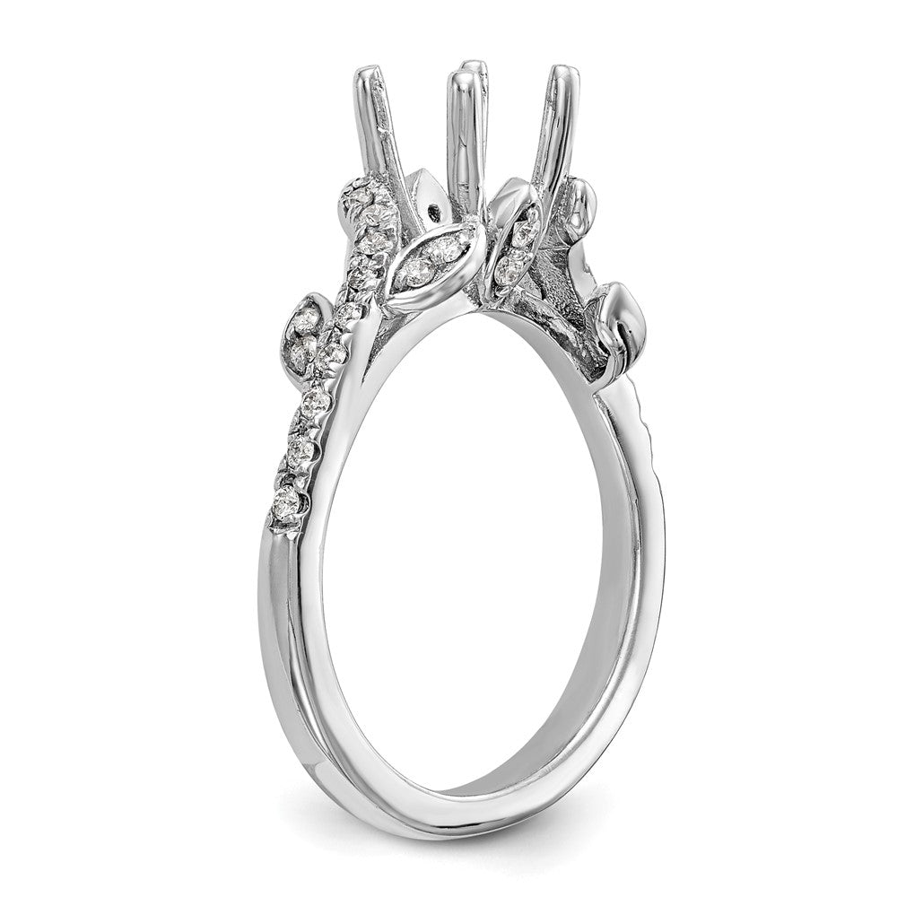 14K Weißgold Verlobungsring mit 0,375 ct. laborgezüchteten Diamanten VS/SI+ G+ und 0,75 ct. rundem Mittelstein in Kanalfassung mit gemeinsamer Krappenfassung