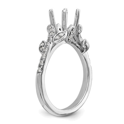 14K Weißgold Verlobungsring mit 0,375 ct. laborgezüchteten Diamanten VS/SI+ G+ und 0,75 ct. rundem Mittelstein in Kanalfassung mit gemeinsamer Krappenfassung