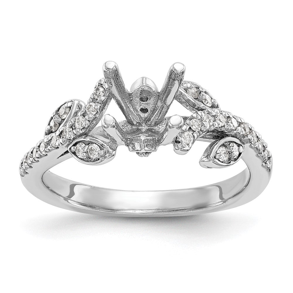 14K Weißgold Verlobungsring mit 0,375 ct. laborgezüchteten Diamanten VS/SI+ G+ und 0,75 ct. rundem Mittelstein in Kanalfassung mit gemeinsamer Krappenfassung